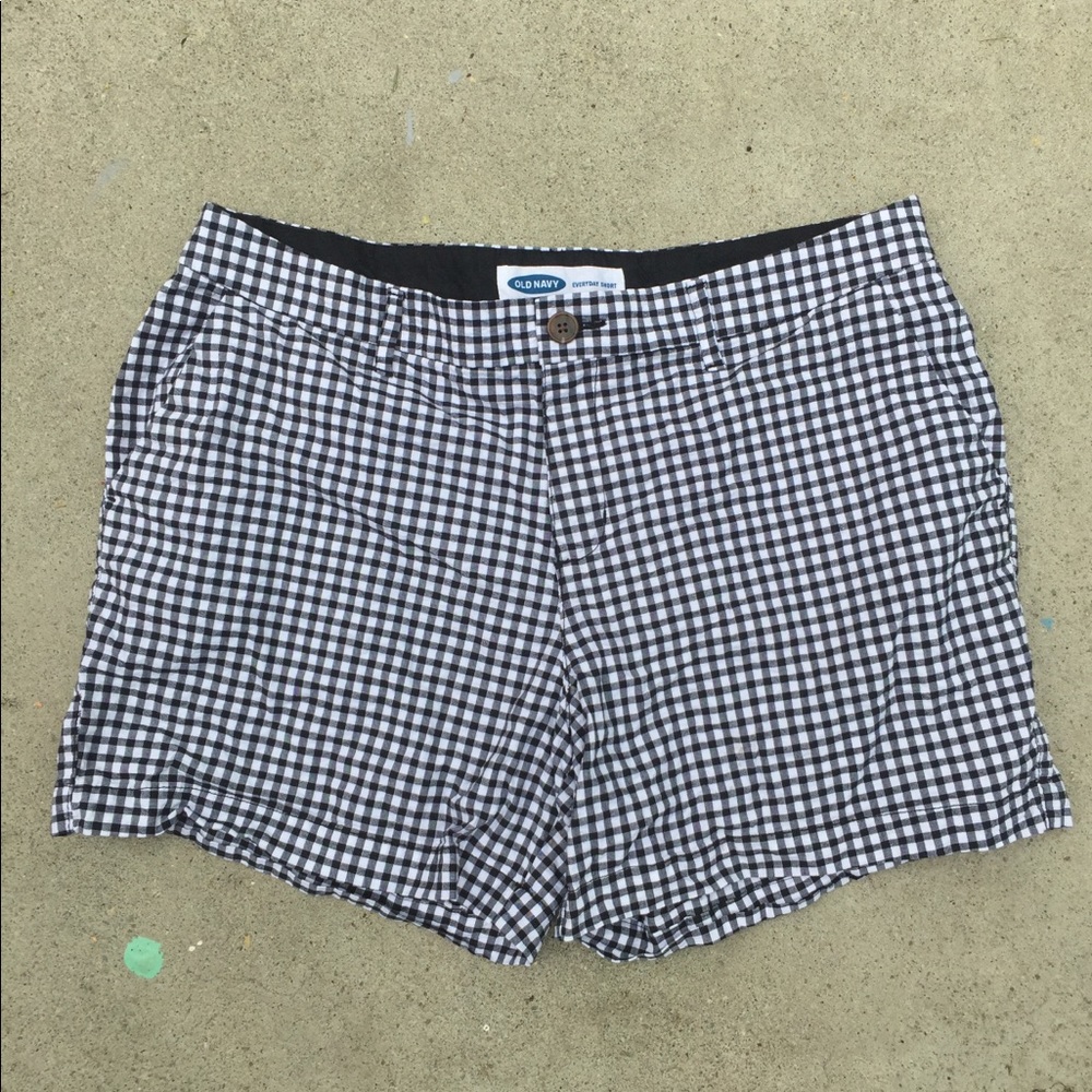 Old Navy shorts. Black and white checkers. New. 12